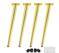 DJCYGG 4 Pezzi Gambe per Mobili Regolabili Piedi per Tavoli Piedini di Supporto per Divani in Metallo,Ricambio fai da te,Piedi Base Zampe per Armadietto,Letti,con Viti (Oro,60cm)