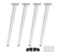 DJCYGG 4 Pezzi Gambe per Mobili Regolabili Piedi per Tavoli Piedini di Supporto per Divani in Metallo,Ricambio fai da te,Piedi Base Zampe per Armadietto,Letti,con Viti (Bianco,55cm)