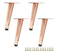 DJCYGG 4 Pezzi Piedini per Mobili Conico,Gambe per Divani in Metallo,Gamba per Tavolo fai da te di ricambio,Piedi di Ricambio per Armadietto,Tavolino,Letto,Con Viti (Droit,15cm)