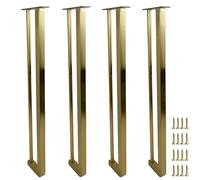 DJCYGG 4x Piedini per Mobili e Divani in Modello,Gambe per Tavolo in Acciaio Inossidabile,Piedi di Ricambio fai da te per Tavolini,Armadi,pouf,Comodino,Poltrone,Letti,Con Viti (Oro,60cm)