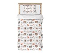 DJDEA Copripiumino per bambini, 120 x 150 cm, motivo: animali della giungla per ragazzi, set da letto in microfibra per 1 persona con federa 40 x 60 cm