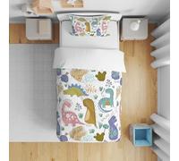 DJDEA Dinosaure, copripiumino 120 x 150 cm, copripiumino per bambini in microfibra per una persona, set da letto con cerniera per bambini con federa 40 x 60 cm