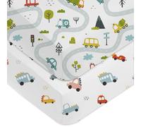 DJDEA Lenzuolo con angoli 70 x 140 cm, set da 2 per culla e culla, morbida microfibra lavabile, traspirante, gonna completamente elastica, facile da pulire