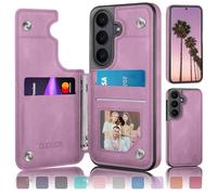 DJDUCK Custodia Portafoglio Designed for Samsung Galaxy S26 con Porta Carte, [Chiusura Magnetica] [Protezione in Pelle Blocco RFID] Antiurto per Uomo Donna, per Samsung S26 Viola Lilla