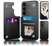 DJDUCK Custodia Portafoglio Designed for Samsung Galaxy S26 con Porta Carte, [Chiusura Magnetica] [Protezione in Pelle Blocco RFID] Antiurto per Uomo Donna, per Samsung S26 Nero