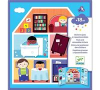 DJECO- Pegatinas reposicionables La casa Adesivi, Stelle, Bianco [con Colori aggiuntivi], DJ09072