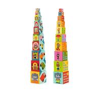 Djeco- Animali Blocchi per Neonati, Colore Misto, Taglia Unica, DJ08508