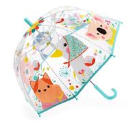 Djeco DD04718 Ombrello per bambini naturale | con animali colorati | Ombrello trasparente per bambini | Ragazze | Bambini | Ombrello trasparente per bambini, multicolore