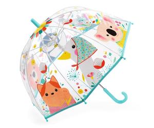Djeco DD04718 Ombrello per bambini naturali | con animali colorati | trasparente per ragazze