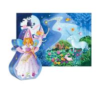 Djeco- Unicorno Puzzle Silhouette, Colore Misto, DJ07225