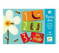 Djeco DJ08151, Puzzle Duo sui Numeri, Multicolore