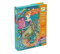 Djeco- Sirene per i Bambini più Grandi-Tavole Glitterate, Colore Misto, DJ09507