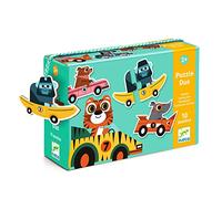 DJECO- Educativos Puzzle Duo Bólidos, Colore [Multiple Options: Red, Blue, Black, Silver, Green, Yellow, ECC.], 38148