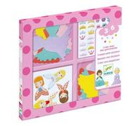 DJECO- Gioco d'azione e riflettenti Gioco educativo DJECOCrear con adesivi Me Gustan Le Principesse Multicolore (100)