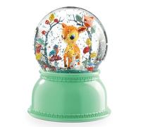 DJECO Lampada notturna a sfera da neve Faon verde con paillettes - Comfort Notturno lenitivo - Timer da 45 min - Luce mutevole, paillettes rotatorie - motore silenzioso, batterie non fornite