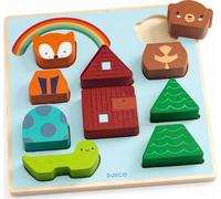 DJECO Puzz & Match arcobaleno - puzzle e costruzioni in legno per i più piccoli