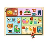 Djeco Puzzle in legno a casa, giocattolo educativo per bambini