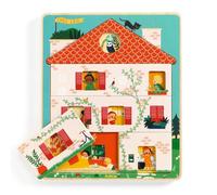 Djeco Puzzle in legno - Giocattolo educativo a 3 livelli di difficoltà Chez Leo