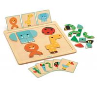 DJECO puzzle magnetici in legno - facce di animaletti