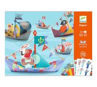 Djeco - Set Creativo per Fare barchette Origami, Colore: Blu/Verde