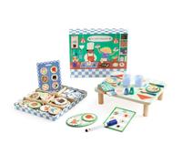 Djeco Set da ristorante giocattolo, gioco di ruolo per bambini, in legno FSC.