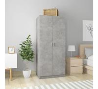 DJEKA Armadio Camera da Letto, Guardaroba Camera da Letto, Armadio Grigio Cemento 80x52x180 cm in Legno Multistrato