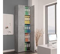 DJEKA Armadio per Ufficio, Armadio Ufficio, Armadi Da Ufficio, Schedario Da Ufficio, Mobiletto Ufficio, Mobile Ufficio, Grigio Calcestruzzo 60x32x190cm Truciolato