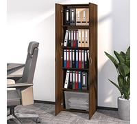 DJEKA Armadio per Ufficio, Armadio Ufficio, Armadi Da Ufficio, Schedario Da Ufficio, Mobiletto Ufficio, Mobile Ufficio, Rovere Marrone 60x32x190 cm Legno Multistrato