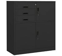 DJEKA Armadio per Ufficio, Mobili da Ufficio, Armadio Ufficio, Mobiletto Ufficio, Armadi da Ufficio, Armadio Multiuso, Antracite 90x40x102 cm in Acciaio