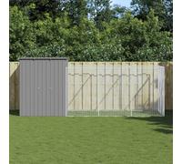 DJEKA Casetta Cani Corsa, Gabbia Cane, Gabbie per Cani, Recinto Cani, Gabbia Cani, Recinto per Cani, Grigio Chiaro 165x455x181 cm Acciaio Zincato
