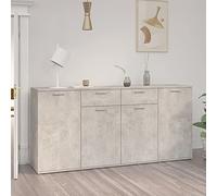 DJEKA Credenza, Credenza Soggiorno, Credenza Cucina Salvaspazio, Madia Cucina, Credenze Soggiorno, Grigio Cemento 160x36x75 cm in Truciolato