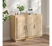 DJEKA Credenza, Credenza Soggiorno, Credenza Moderna, Madia Soggiorno Moderna, Mobile Cucina, Mobiletto Cucina, Rovere Sonoma 92x35x75 cm in Legno Multistrato