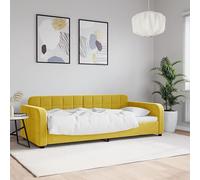 DJEKA Letto da Giorno, Divani Letto, Divano Letto Due Posti, Sofa Bed, Divano Letto Matrimoniale, Giallo 90x200 cm in Velluto
