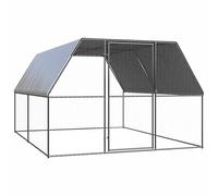 DJEKA Pollaio per Galline, Polli, Anatre e altri piccoli animali, Sicuro, Gabbia, 3x4x2 m, Argento e grigio argento