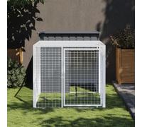DJEKA Recinto per Cani da Esterno Cuccia Cane Esterno Pollaio Area Corsa in Acciaio Zincato Antracite 110x201x110 cm