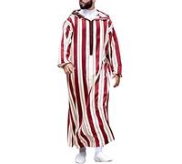 Djellaba Uomo Caftano - Abiti Musulmani Uomini Lino Estate Fresco Jilbab Musulmano Caftano Abaya Caftano Uomo Cotone Lino Abbigliamento Arabo Uomo Caftano Marocchino Afghano Abbigliamento
