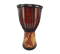 Djembe 20 cm per bambini - Tamburo africano in legno con pelle naturale, dipinto a mano - Strumento a percussione educativo - Modello Giraffa