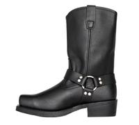 DJFOG Stivali da moto da uomo con punta quadrata, stivali da uomo con stivaletti con punta quadrata e cerniera laterale,Nero,48