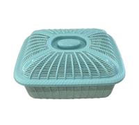 djgkENVQ cesto di frutta, Fruit Basket with Lid Strainer Countertop Bread Vegetable Washing(Blue Large)