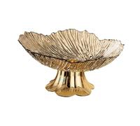 djgkENVQ cesto di frutta, Pedestal Fruit Bowl Snack Storage Holder, Tabletop Decor, Modern(Transparent Gold)