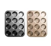 djgkENVQ Pirofila, Set di 2 stampi for muffin, piccoli stampi for torte, teglia antiaderente bifacciale