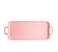 djgkENVQ Pirofila, Teglia rettangolare in ceramica for cottura bassa, for uso domestico, for formaggio binaurale(Pink)