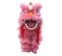 DJHGNFRDK Abito tradizionale cinese per la danza del leone, Costume da danza del leone mascotte cinese multicolore for bambini dai 5 ai 12 anni 14 pollici(Pink)