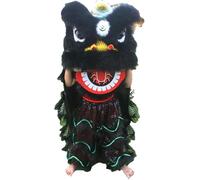 DJHGNFRDK Abito tradizionale cinese per la danza del leone, Costume da danza del leone mascotte cinese multicolore for bambini dai 5 ai 12 anni 14 pollici(Black)