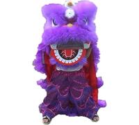 DJHGNFRDK Abito tradizionale cinese per la danza del leone, Costume da danza del leone mascotte cinese multicolore for bambini dai 5 ai 12 anni 14 pollici(Purple)