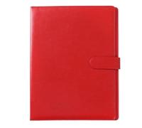 DJHGNFRDK Cartella per conferenze, Custodia for documenti in pelle PU con blocco note e fibbia magnetica, multicolore, 245x320 mm(Red)