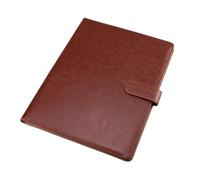 DJHGNFRDK Cartella per conferenze, Custodia for documenti in pelle PU con blocco note e fibbia magnetica, multicolore, 245x320 mm(Brown)