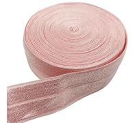 DJHGNFRDK Cordoncino Elastico, Fascia Elastica Pieghevole in Spandex 15-25 mm 2-5 Iarde Multicolore(Pink 25mm,5yards)