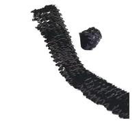 DJHGNFRDK Cordoncino Elastico, Nastro Elastico da Cucito con Paillettes e Pizzo, 45 mm, 3 Metri, Multicolore(Black)