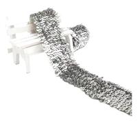 DJHGNFRDK Cordoncino Elastico, Nastro Elastico da Cucito con Paillettes e Pizzo, 45 mm, 3 Metri, Multicolore(Silver)